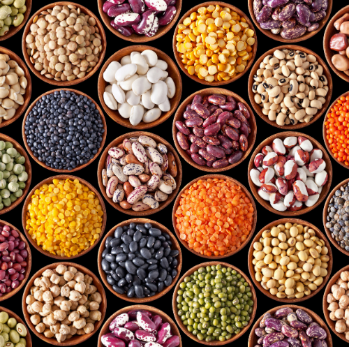 image of grains from above